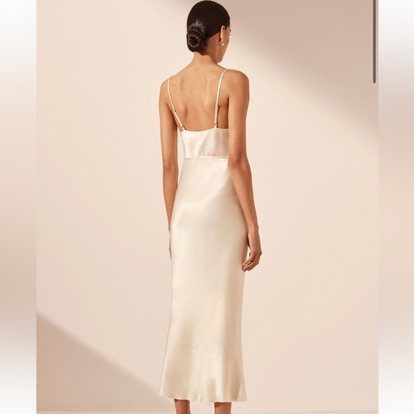 Shona Joy La Lune Bias Cowl Midi Dress in Cream size 6 - Picture 2 of 7